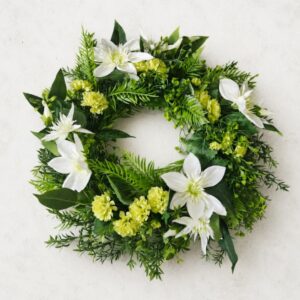 Wianek na cmentarz biel pistacja '45cm